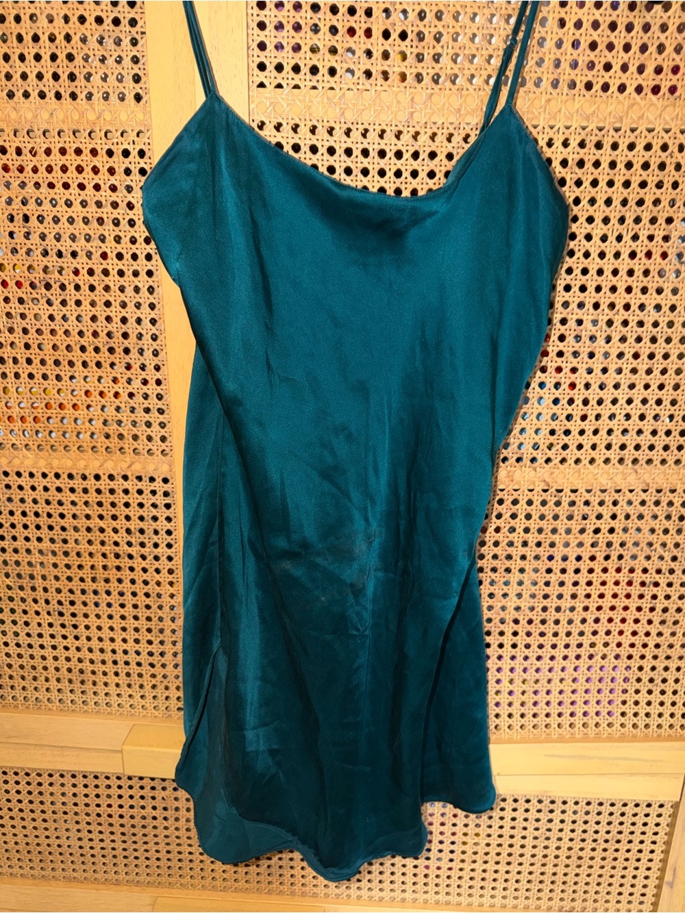 Vintage 90’s Victorias Secret Gold Label Silk Slip Dress Emerald Green Chemise P